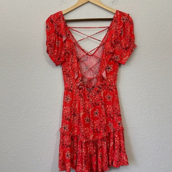 Floral Red Dress - Picture 6 of 10